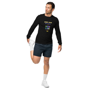 Unisex Long Sleeve Tee - Keep Calm And Embrace The XGO VIBE Hands Up Baby!