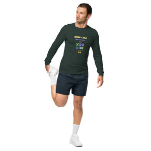 Unisex Long Sleeve Tee - Keep Calm And Embrace The XGO VIBE Hands Up Baby!
