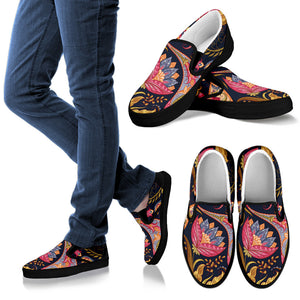 Royal Blue Paisley Men's Slip Ons
