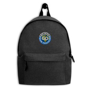 Embroidered Backpack - Travel with Style- Forever GO in Embroidery