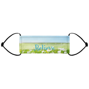 Breath Believe Receive Premium face mask with adjustable nose wire, elastic bands & Pocket for a filter