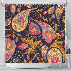 Royal Blue Paisley Shower Curtain