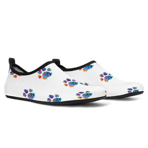 Paw prints aqua shoes