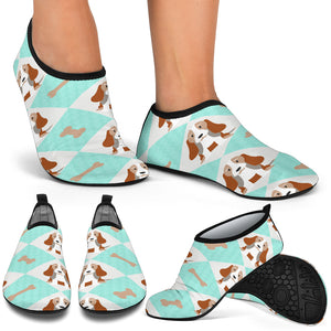 Blue Bassett Hound Aqua Shoes