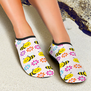 Pink & Blue Bee Design Aqua Shoes