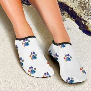 Paw prints aqua shoes
