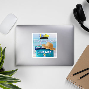 Bubble-free stickers - Smile if you have been to a Club Med -New Forever GO  ( New Logo)