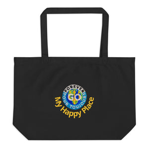 Large organic tote bag - Forever GO Embroidery  Perfect Bag for the Beach, Groceries, The Gym etc.