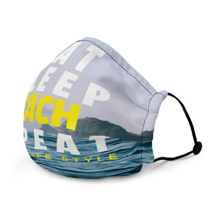 EAT, SLEEP. BEACH, REPEAT  - The G.O. Life Style Premium Reuseable Face Mask - Unisex