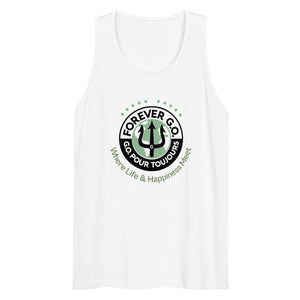 Men’s premium tank top - Forever G.O. Logo Where Life and Happiness Meet