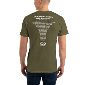 CLUB MED CANCUN THE REUNION-Adult Mens XGO Tshirt - Short-Sleeve T-Shirt - Longer Length T-Shirt