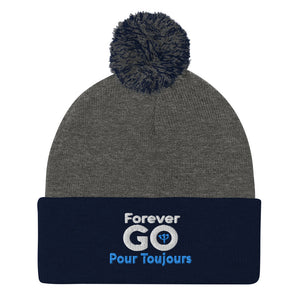 Forever GO Pom-Pom Beanie -Stay warm in style for the winter! Blue and White