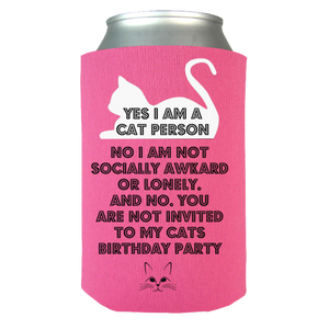 Cat Lady Can Koozie Fuscia Pink-Original