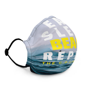 EAT, SLEEP. BEACH, REPEAT  - The G.O. Life Style Premium Reuseable Face Mask - Unisex