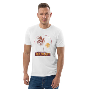 Unisex organic cotton t-shirt -Forever GO Beach Day with Palm Tree