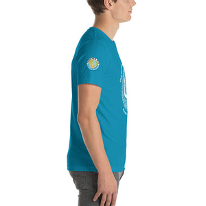 Unisex t-shirt-  Logo on Right Sleeve -Forever GO Reunion Club Med Turkoise 2022