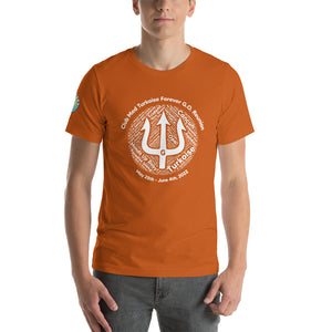 Unisex t-shirt-  Logo on Right Sleeve -Forever GO Reunion Club Med Turkoise 2022