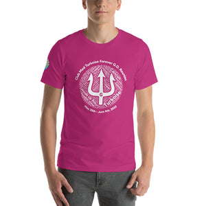 Unisex t-shirt-  Logo on Right Sleeve -Forever GO Reunion Club Med Turkoise 2022
