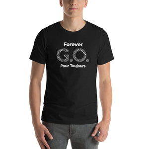 Unisex T-shirt - Front and back print- Reunion 2022 Forever GO - White with  Gold Trident ( A portion of the sale will go towards the Forever GO Charity)