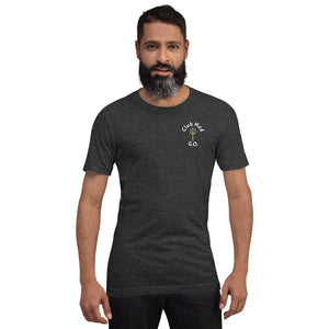 Short-Sleeve Unisex T-Shirt - Club Med G.O. New Forever GO Patch printed on Left Sleeve ( Dark Color Shirts)