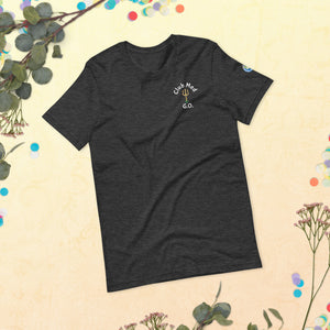 Short-Sleeve Unisex T-Shirt - Club Med G.O. New Forever GO Patch printed on Left Sleeve ( Dark Color Shirts)