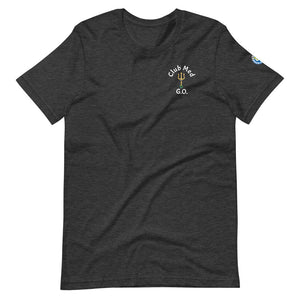 Short-Sleeve Unisex T-Shirt - Club Med G.O. New Forever GO Patch printed on Left Sleeve ( Dark Color Shirts)