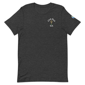 Short-Sleeve Unisex T-Shirt - Club Med G.O. New Forever GO Patch printed on Left Sleeve ( Dark Color Shirts)