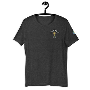 Short-Sleeve Unisex T-Shirt - Club Med G.O. New Forever GO Patch printed on Left Sleeve ( Dark Color Shirts)