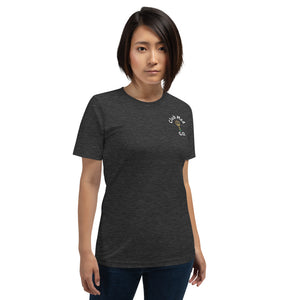 Short-Sleeve Unisex T-Shirt - Club Med G.O. New Forever GO Patch printed on Left Sleeve ( Dark Color Shirts)