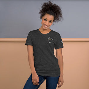 Short-Sleeve Unisex T-Shirt - Club Med G.O. New Forever GO Patch printed on Left Sleeve ( Dark Color Shirts)