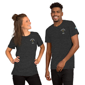 Short-Sleeve Unisex T-Shirt - Club Med G.O. New Forever GO Patch printed on Left Sleeve ( Dark Color Shirts)