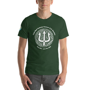 Unisex t-shirt-  Logo on Right Sleeve -Forever GO Reunion Club Med Turkoise 2022