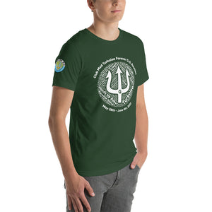 Unisex t-shirt-  Logo on Right Sleeve -Forever GO Reunion Club Med Turkoise 2022
