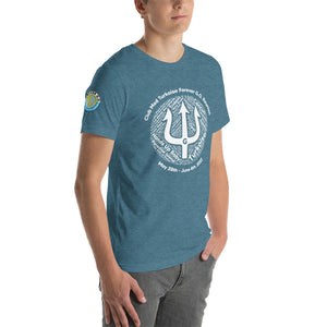 Unisex t-shirt-  Logo on Right Sleeve -Forever GO Reunion Club Med Turkoise 2022
