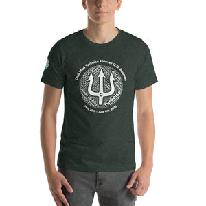 Unisex t-shirt-  Logo on Right Sleeve -Forever GO Reunion Club Med Turkoise 2022