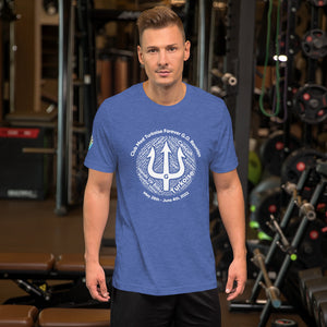 Unisex t-shirt-  Logo on Right Sleeve -Forever GO Reunion Club Med Turkoise 2022