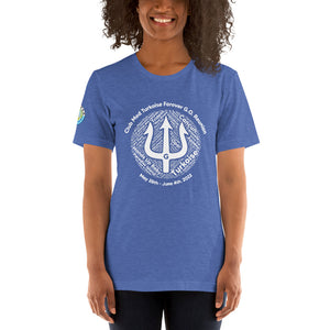 Unisex t-shirt-  Logo on Right Sleeve -Forever GO Reunion Club Med Turkoise 2022