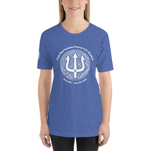 Unisex t-shirt-  Logo on Right Sleeve -Forever GO Reunion Club Med Turkoise 2022