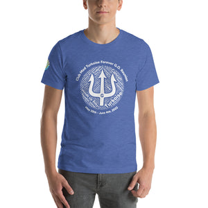 Unisex t-shirt-  Logo on Right Sleeve -Forever GO Reunion Club Med Turkoise 2022