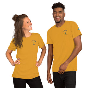 Short-Sleeve Unisex T-Shirt  Club Med G.O. New Forever GO Patch printed on Left Sleeve ( Light & Pastel Color Shirts)