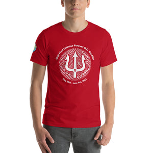 Unisex t-shirt-  Logo on Right Sleeve -Forever GO Reunion Club Med Turkoise 2022