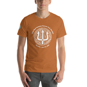 Unisex t-shirt-  Logo on Right Sleeve -Forever GO Reunion Club Med Turkoise 2022