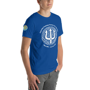 Unisex t-shirt-  Logo on Right Sleeve -Forever GO Reunion Club Med Turkoise 2022
