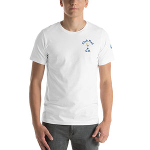 Short-Sleeve Unisex T-Shirt  Club Med G.O. New Forever GO Patch printed on Left Sleeve ( Light & Pastel Color Shirts)