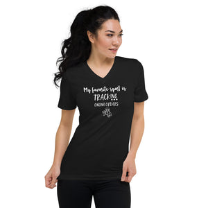 Unisex Short Sleeve V-Neck T-Shirt - My favorite sport is tracking online orders