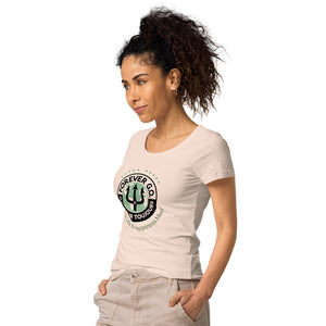 Women’s basic organic t-shirt - Forever GO Where Life & Happiness Meet