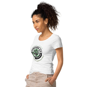 Women’s basic organic t-shirt - Forever GO Where Life & Happiness Meet