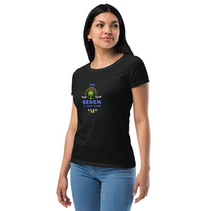 Women’s fitted t-shirt- The Beach My Happy Place