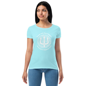 Women’s fitted t-shirt -White Print-Forever GO Where Life and Happiness Meet