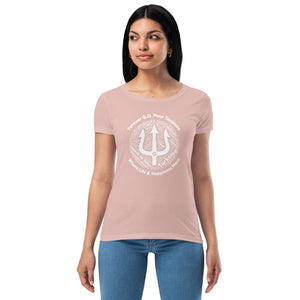 Women’s fitted t-shirt -White Print-Forever GO Where Life and Happiness Meet